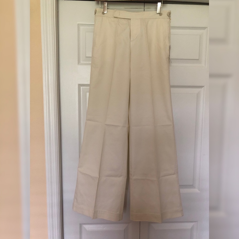 NWT Ralph Lauren cream Wide leg pant size 2